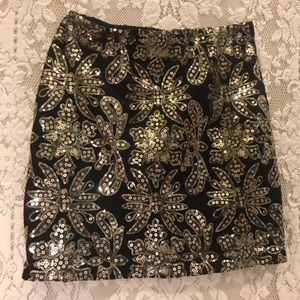 Designer sequin gold and black mini skirt